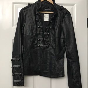 NWT military style Faux leather jacket Sz S